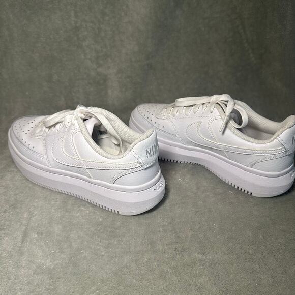 Nike Court Vision Alta Low Triple White Sneakers Women Size 7.5 Shoes DM0113-100 - Picture 8 of 14